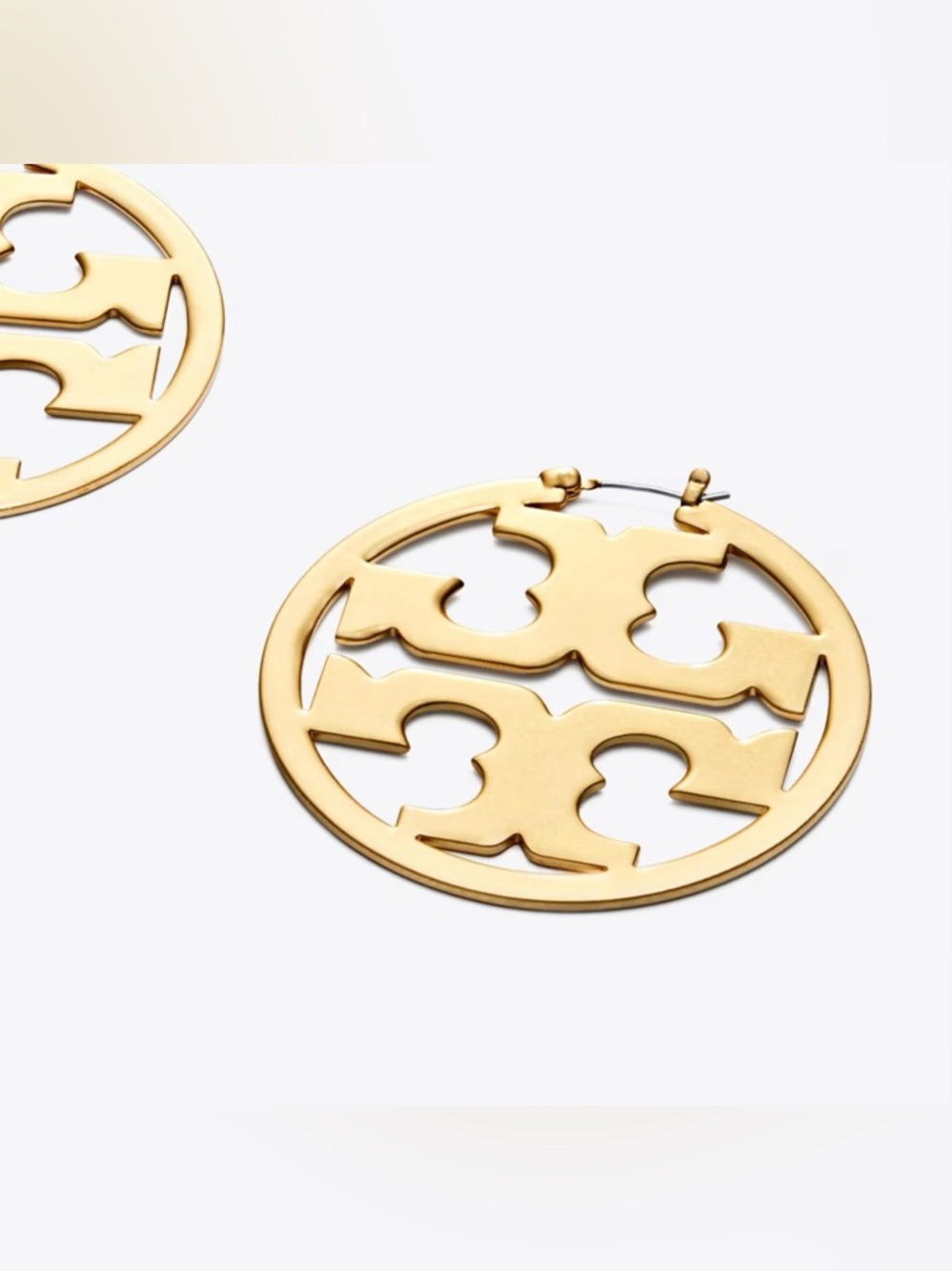 Tory Burch Matte Gold ICON HOOP EARRINGS